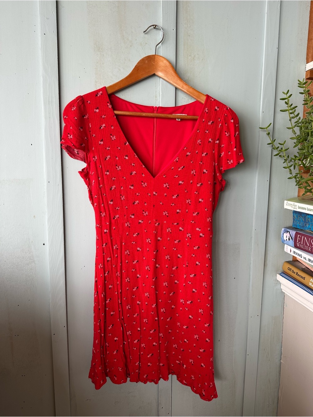 Vintage Red Floral Fit & Flare Dress - Women - Picture 2 of 8